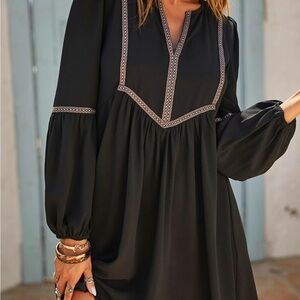Elegant Black Bohemian Dress